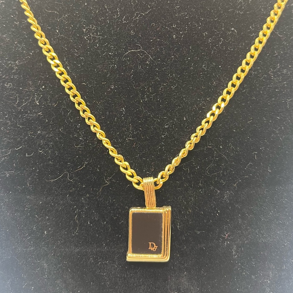 Christian Dior Logo-Pendant Chain Necklace